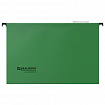 Подвесные папки А4/Foolscap (406х245 мм), до 80 листов, КОМПЛЕКТ 10 шт., зеленые, картон, BRAUBERG (Италия), 231795