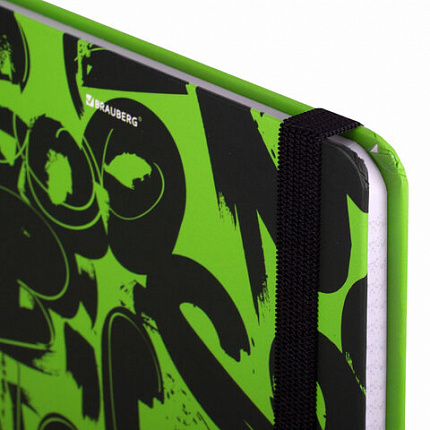 Блокнот с резинкой в клетку 96 л., А5 (145х203 мм), твердая обложка, BRAUBERG, "Calligraphy", 113721