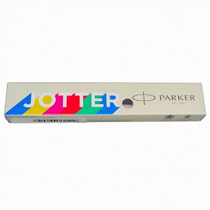Ручка шариковая PARKER "Jotter Orig Black", корпус черный, детали нержавеющая сталь, синяя, RG0033010