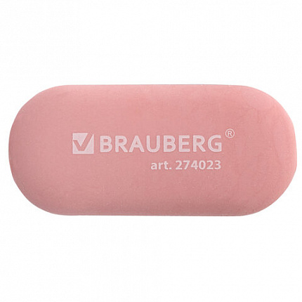 Ластик BRAUBERG "PASTEL OVAL", 50х23х10 мм, цвета ассорти, овальный, 274023
