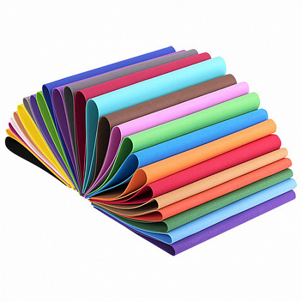 Пористая резина/фоамиран А4, 1 мм, НАБОР, 25 листов, 25 цветов, яркие цвета, ОСТРОВ СОКРОВИЩ, 665098