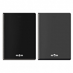 Тетрадь А4, 96 л., BRAUBERG, гребень, клетка, матовая ламинация, "Минимал" (микс в спайке), 405318