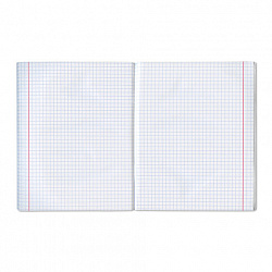 Тетрадь бумвинил, синий, А5, 96 л., скоба, офсет №1, белая бумага, клетка с полями, STAFF, 403418
