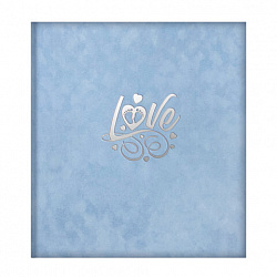 Фотоальбом-анкета детский 23х25 см, 32 листа, стикеры, открытка, конверт, голубой бархат, BRAUBERG, 391420