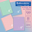 Тетрадь А5 120 л. BRAUBERG пастельная, гребень, клетка, обложка картон, "Pastel Tone" (микс в спайке), 404445