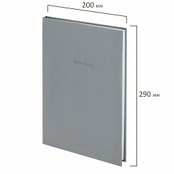 Блокнот БОЛЬШОЙ ФОРМАТ 200х290 мм, А4, 80 л., твердый, клетка, BRAUBERG "Minimal", серый, 116433
