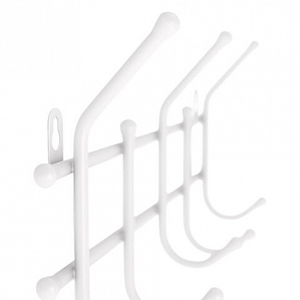 Вешалка настенная "Стандарт 2/5", 220х475х95 мм, 5 крючков, металл, белая