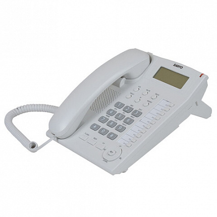 Телефон SANYO RA-S517W, спикерфон, память 30 номеров, тональный/импульсный режим, белый