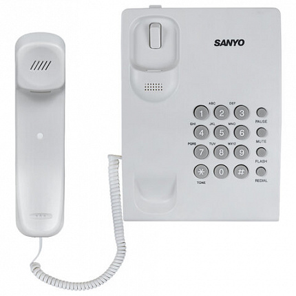Телефон проводной SANYO RA-S204W, тональный/импульсный режим, повтор, белый