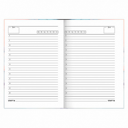 Ежедневник недатированный А5 145х215 мм, ламинированная обложка с фольгой, 160 л., STAFF, "Мрамор", 115564