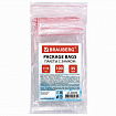 Пакеты с замком ZIP LOCK "зиплок", комплект 100 шт., 70х100 мм, ПВД, толщина 35 микрон, BRAUBERG, 606208