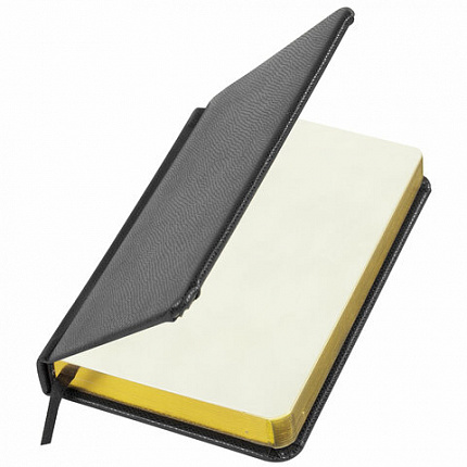 Ежедневник недатированный МАЛЫЙ ФОРМАТ А6 (100х150 мм) BRAUBERG "Iguana", кожзам, 160 л., черный, 125104