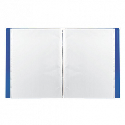 Папка 10 вкладышей BRAUBERG "Office", синяя, 0,5 мм, 222625