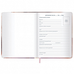 Дневник 1-11 класс 48 л., кожзам (твердая), застежка, BRAUBERG, "Котик с рыбкой", 107229