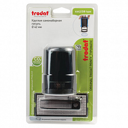 Печать самонаборная 1 круг, оттиск D=42, синий, TRODAT 4642 R1, крышка, КАССА В КОМПЛЕКТЕ, 167166
