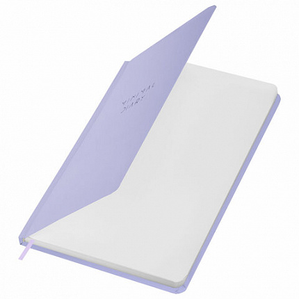Ежедневник недатированный с резинкой А5 145х203 мм, BRAUBERG, твердый, 160 л., "Minimal", сиреневый, 116300