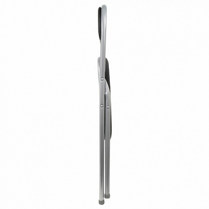 Стул складной BRABIX "Golf CF-007", серебристый каркас, кожзам чёрный, 532891