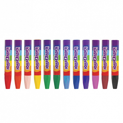 Восковые мелки утолщенные ЮНЛАНДИЯ "ЮНЛАНДИК И ИНДИЙСКИЙ СЛОН", НАБОР 12 цв., масляная основа, 227297