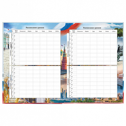 Дневник 1-11 класс 40 л., твердый, BRAUBERG, ламинация, цветная печать, "РОССИЙСКОГО ШКОЛЬНИКА-4", 106052