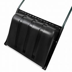 Лопата снеговая СКРЕПЕР 58х45 см пластиковый ЧЕРНЫЙ, алюминиевая планка, рукоятка 100 см, прочный, ГРАНДМАСТЕР, 700343