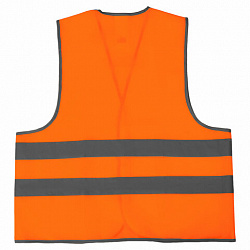 Жилет сигнальный, 2 светоотражающие полосы, ОРАНЖЕВЫЙ, XXXL (60-62), ГРАНДМАСТЕР, 610888