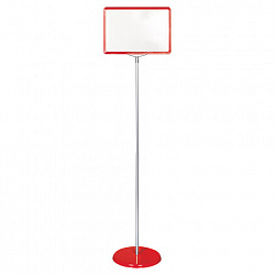 Стойка-инфодержатель напольная (ценникодержатель), 210x300 мм, А4, сталь, КРАСНАЯ, BRAUBERG, 291036