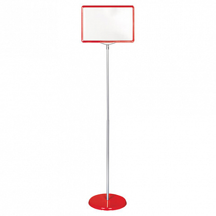 Стойка-инфодержатель напольная (ценникодержатель), 210x300 мм, А4, сталь, КРАСНАЯ, BRAUBERG, 291036