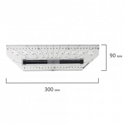 Линейка с роликом (рейсшина) 30 см, BRAUBERG, металлический ролик, коробка с подвесом, 210647