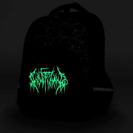 Рюкзак BRAUBERG SOFT, 2 отделения, 3 кармана, "Lettering", СВЕТЯЩИЙСЯ, 40х31х15 см, 272034