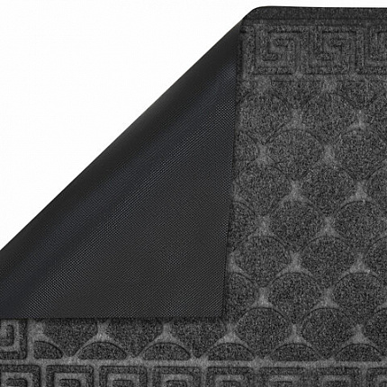 Коврик придверный 40х60 см, СЕРЫЙ, грязезащитный, 430 г/м2, фактурный рисунок ЧЕШУЙКИ, ЛЮБАША, 701058