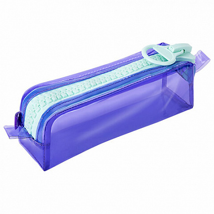 Пенал BRAUBERG с объемной "тракторной" молнией, 1 отделение, ПВХ, 22х8х6,5 см, "Contrast mint", 271565