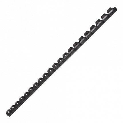 Пружины пластиковые для переплета, КОМПЛЕКТ 100 шт., 10 мм (для сшивания 41-55 л.), черные, ОФИСМАГ, 531455