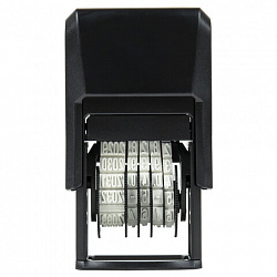 Датер-мини, месяц ЦИФРАМИ, ДЛЯ БАНКА, оттиск 20х3,8 мм, синий,TRODAT 4810 P4, корпус черный, подушка, 82499