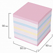Блок для записей проклеенный, 9х9х9 см, плотность 65 г/м2, цветной с белым, STAFF, 129208