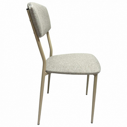 Стул для столовых, кафе, дома РС23, бежевый перламутровый каркас, рогожка бежевая