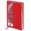 Ежедневник недатированный А5 145х220 мм, BRAUBERG "Zipline" под кожу, карман-молния, 160 л., красный, 116248