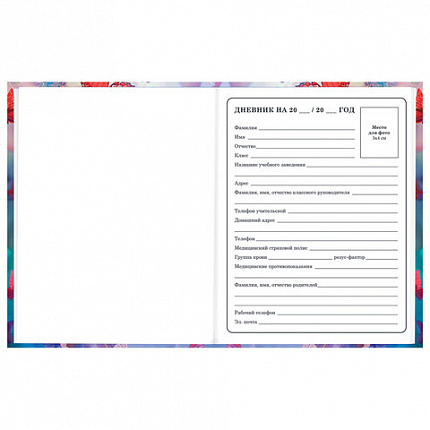 Дневник 1-4 класс 48 л., твердый, BRAUBERG, глянцевая ламинация, с подсказом, "Бабочки", 107151