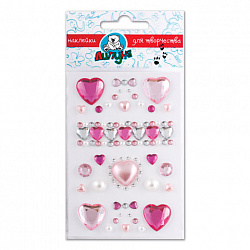 Наклейки "Хрустальные сердца", с европодвесом, ЛИПУНЯ, АССОРТИ, 125460