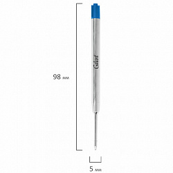 Стержень шариковый тип PARKER, СИНИЕ, КОМПЛЕКТ 5 ШТ., пишущий узел 0,7 мм, блистер, GALANT, 170388