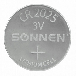 Батарейки литиевые SONNEN Lithium CR2025, "таблетки, дисковые, кнопочные", КОМПЛЕКТ 5 шт., блистер, 457140