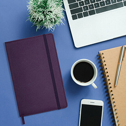 Ежедневник недатированный А5 138х213 мм, BRAUBERG "Base", под кожу, 160 л., фиолетовый, 116256