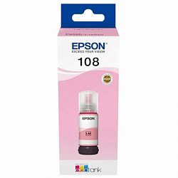 Чернила EPSON 108 (C13T09C64A) для СНПЧ EPSON L8050 /L8100 /L18050, светло-пурпурные, ОРИГИНАЛЬНЫЕ