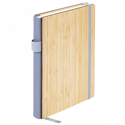 Ежедневник недатированный А5 145х213мм BRAUBERG "Bamboo", резинка, держатель, 160л, коричневый, 117137