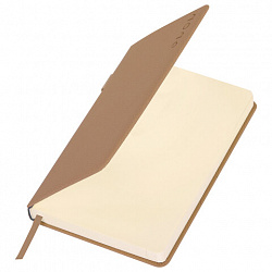 Ежедневник датированный 2026, А5, 138х213 мм, BRAUBERG "Essential", под кожу, держатель, бежевый, 117396