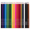 Карандаши цветные BRAUBERG PREMIUM 24 цвета + 2 чернографитных карандаша, трехгранные, грифель 3 мм, 181937