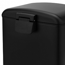 Ведро мусорное с педалью 12 л, крышка с доводчиком, черное матовое, металл, LAIMA ULTRA, 701565