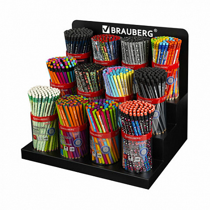 Металлическая подставка под ручки и карандаши в тубах BRAUBERG, 12 отделений, 39x39x3