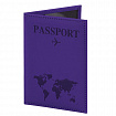 Обложка для паспорта "Passport map", экокожа soft-touch, фиолетовая, STAFF, 238762