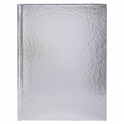 Блокнот А5 167х216 мм, 80 л., твёрдый, бумвинил "METALLIC", клетка, блок 5 цв., HATBER, серебро, 084777, 80ББ5В1