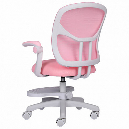 Кресло детское с подставкой для ног BRABIX "Toy MG-205", сетка/ткань TW, розовое, 533151